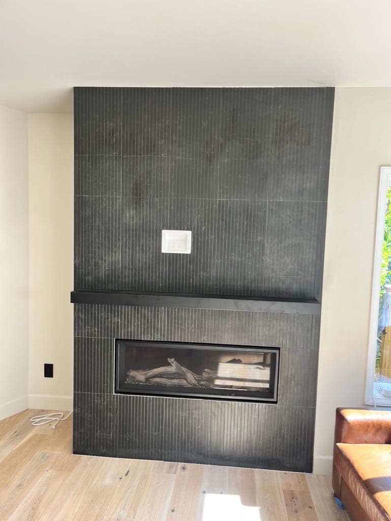 Black Fluted Fireplace