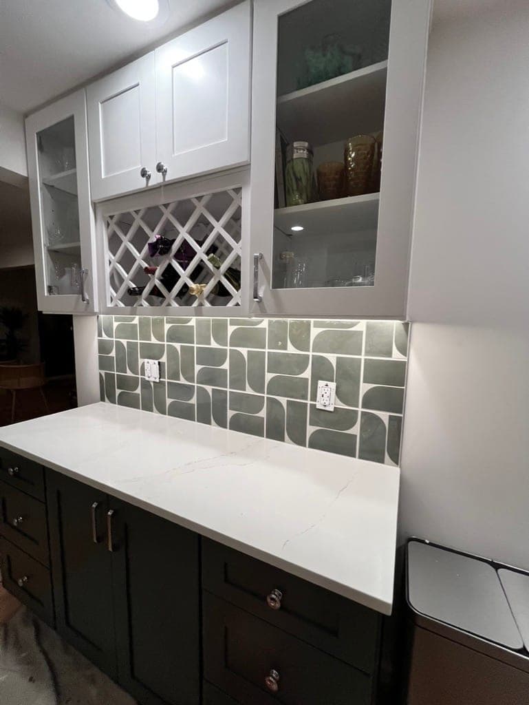 Green Ogee Backsplash